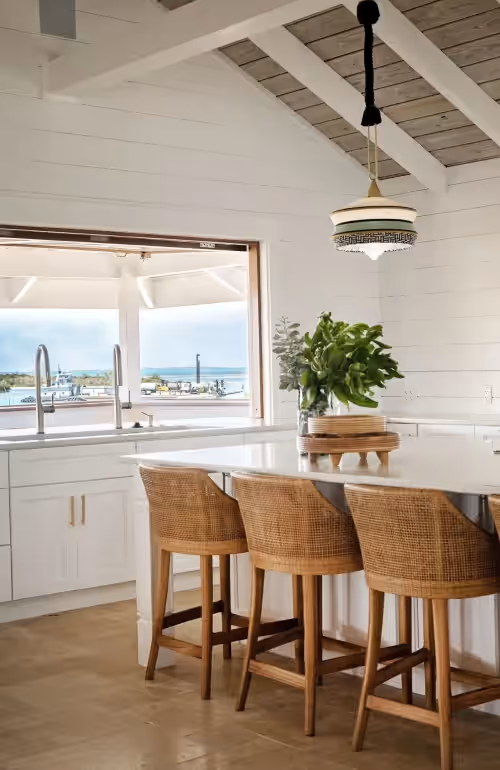 Dining at Elbow Reef Oceanfront Home with Private Boat Dock