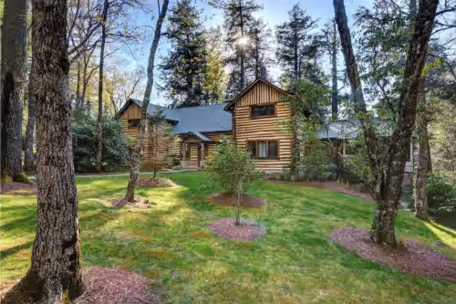 Highlands Luxe 24-acre Mountain Estate, on Big Creek, Joe Webb Log Cabin