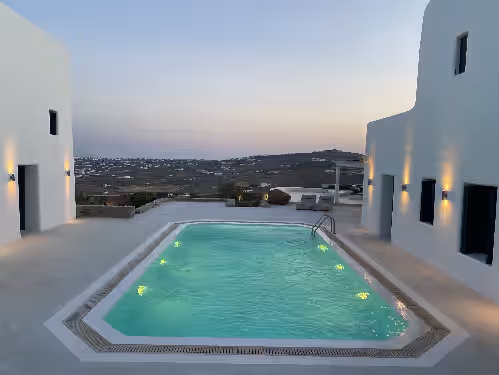 Panormos Panorama is a two villa compound near Principote club at Panormos Beach