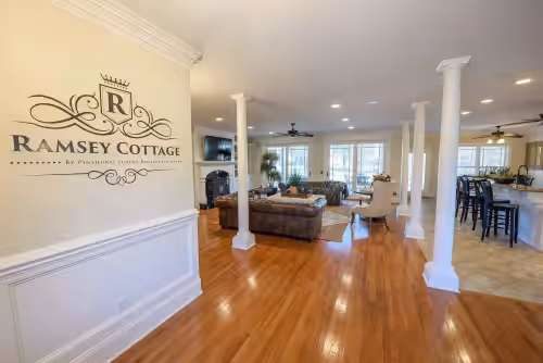 The open concept design allows you to spend time with everyone! at Ramsey Cottage on Pinehurst No 9