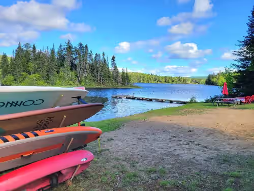 4 paddleboards, 4 kayaks, 2 canots et 1 pédalo disponible at Domaine du Lac Provost