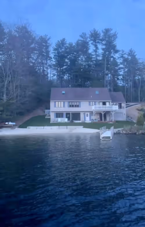 Exterior at A quiet cove, the sunset and a sandy beach, on Lake Winnipesaukee