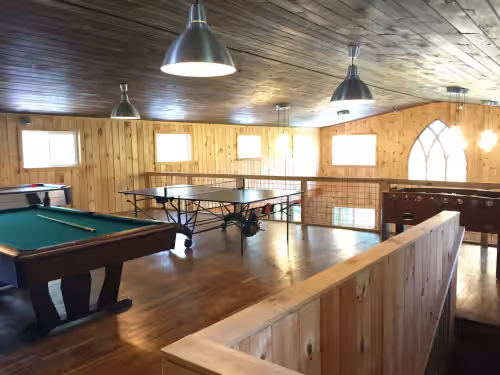Game Loft, including Pool, Air Hockey, Foosball, and Ping Pong at Beautiful, Lakefront, Mountain View Retreat for Your