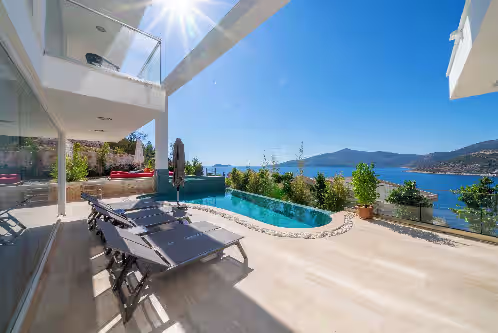 Luxury Villa in Kalkan, Steps to Beach and Sea Views from Every Room