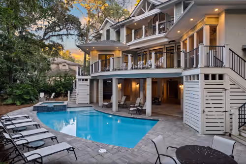 V. Large House with Pool/Elevator/Fire pit in Palmetto Dunes-2 min walk to beach