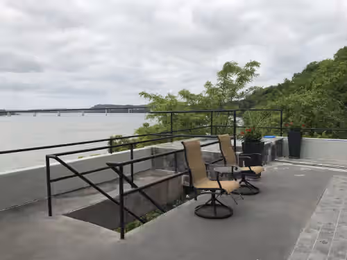 View from the pool deck. at Elegant Lakeside Executive Estate Home-Sleeps 20, Pool! Open Labor Day Weekend