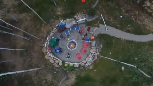 Amazing Aerial photo taken by one of our guests. at 7 Min to StoryLand,Great for families, PacMan Arcade game, Firepit, Dog