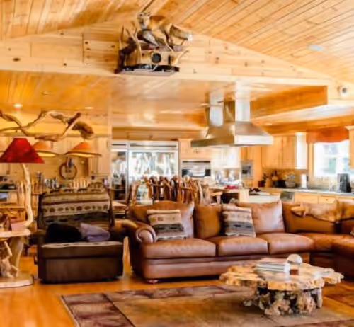 Living area at The Lodge at Meemo's Farm & Retreat