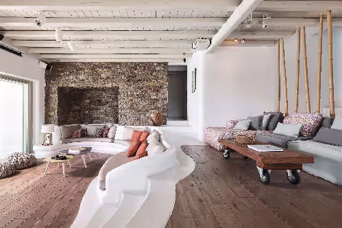 Living area at Villa Daedalus