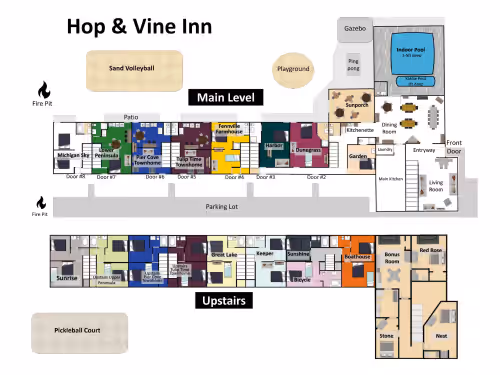 18 units for 10-70 people:18 baths. Indoor POOL/pickleball/volleyball/playground, photo 3