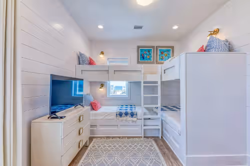 Room at New Coastal Modern Home, 9BR/8.5 BA, Pool, Steps From the Beach, Sleeps 28