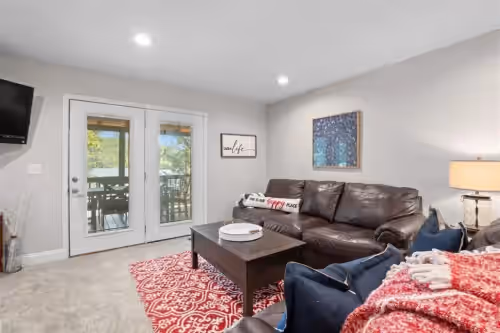Living area at Gorgeous views with plenty of space & privacy for large groups. Pet Friendly