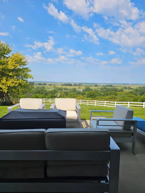 Family-Friendly Nebraska Estate with Scenic Pool, Gym, Theater & Fire Pit Fun