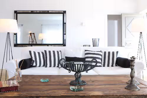 Living area at Villa Carina by Paradise Estate Mykonos : Prime Location & Endless Sea Views