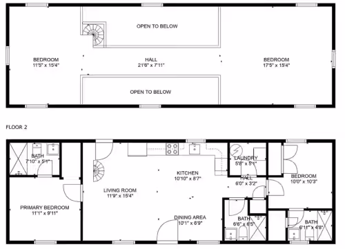 Floor plan at 3 Cabins