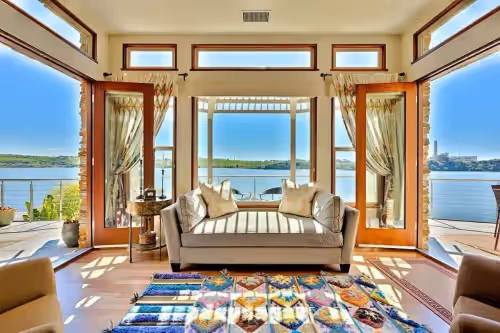 Living area at Villa Bahia Your Waterfront Private Beach Retreat in Beautiful Carlsbad