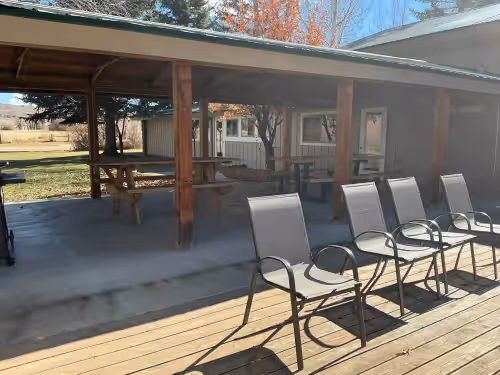 Patio 2 at Elk Hollow Lodge on North Platte River