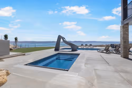 Private pool, hot tub, indoor basketball court, massive indoor slide, and VIEWS, photo 3