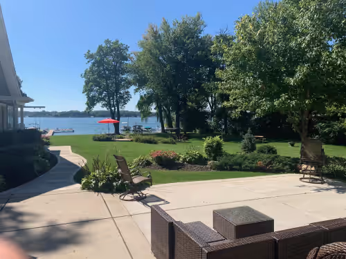 Plenty of space to entertain outside at Five star resort on POWERS LAKE LAKEFRONT; SLEEPS 30