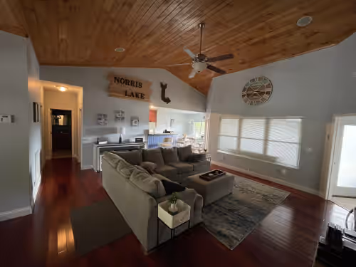 Living area at NEW LISTING! 5Bed 3Bath Lakefront Retreat, 2 slip dock, sun deck & slide