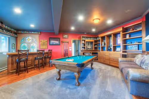 Game room at Luxurious Mountaintop Retreat with Stunning Views