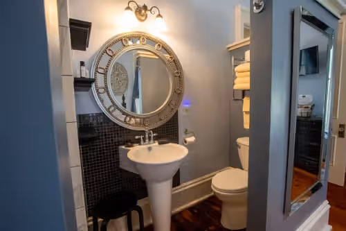 Bathroom at Premier Boutique Lodging in Oshkosh Wisconsin