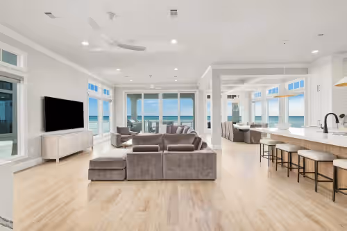 Living area at Beachfront Escape