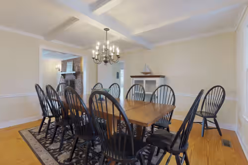 Charthouse Dining Room at CH Waterfront Home w/ Dock, Pool, Sandy Beach, Kayaks, 5BR/3.5BA Sleeps up to 16