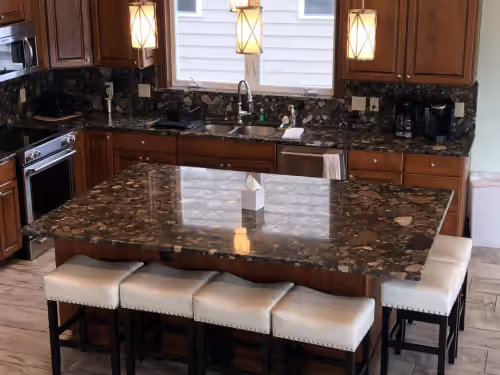 Large second floor open concept kitchen/dining/living room at OCEAN VIEW CRASHING WAVES STUNNING SECOND FLOOR KITCHEN/LIVING