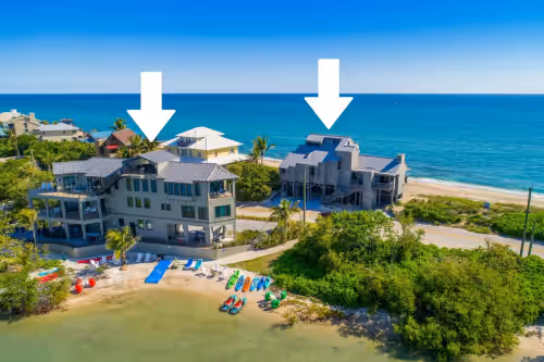 Yin & Yang: 2-SideBySide Ocean-2-River Beach Houses: Pool, Hot tubs, Dock!