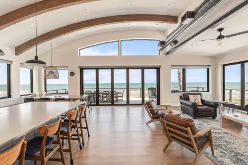 Upper level main area at Sol de Mar Beach, Sleeps 29, Pool! Contemporary Oceanfront, both duplex units