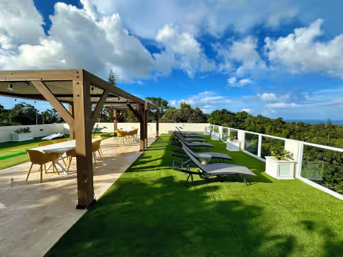 Rooftop Patio at Stunning Private Oasis with Pool and Ocean Views