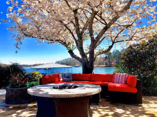 Terrace/patio at " Estate on the Lake" 7 BR/7 BA, 6 Suites, Over 8,400 Square Feet! Private Pool