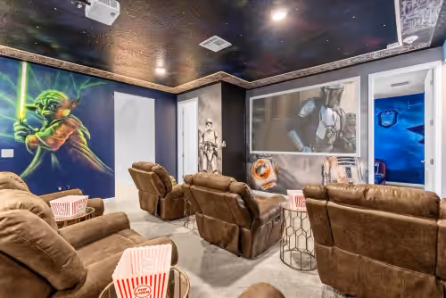 15BR/17BA Mansion l EV Charger! Theater! Private Pool! Near Disney! Gym!