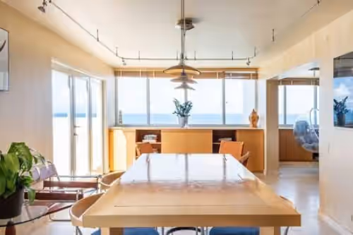 Living room/card game/bar area next to the terrace with oceanviews of the Isla Verde beach coast. at The Penthouse
