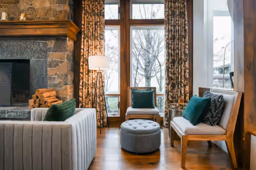 Living Room at Meadowstone Manor Stowe, VT