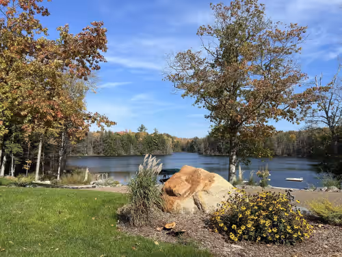 Property grounds at Secluded 25-acre private lake, set on 200 acres of private land. Sleeps 19