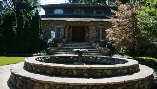 River Rock Studio Front Entrance at Beautiful 1800's Barn
