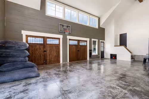 B-ball hoop and doors that open to front lawn at The Carriage House @ Bear Lake -Newly Built