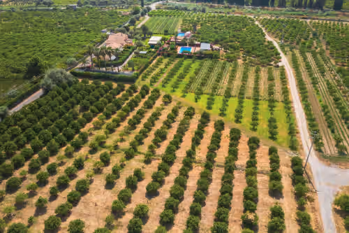 Aerial view at Princely charme Relais-Taormina-spectacular garden-2 pools-Etna view-beach 2 kms