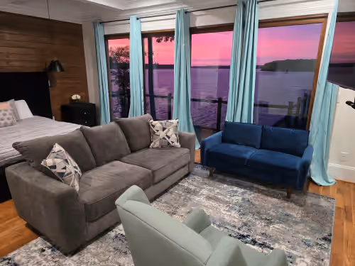 Living area at Viewtopia Luxury with Unparalleled Views, Game Room and Hot Tub