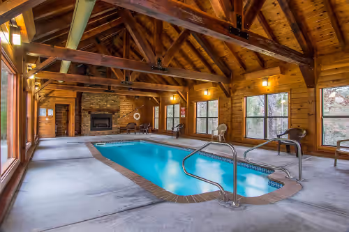 Pool at Luxury Lodge with Private Chapel & Indoor Pool