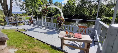 Outdoor dining at Polmaily House Lochness