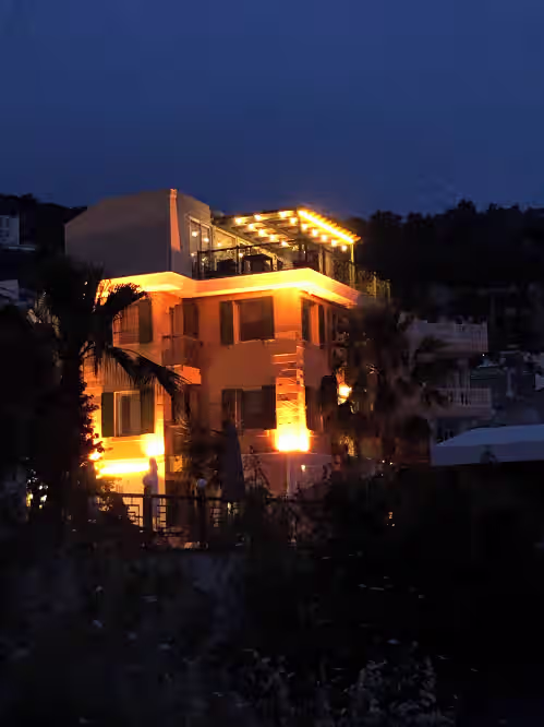 Villa night lighting at Luxury Villa with Pool Near the Beach in Kalkan, Antalya- Sleeps up to 15 Guests