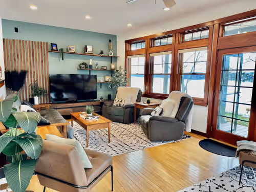 Living area at Find Your Bliss at this Private and Captivating Lakeside Retreat