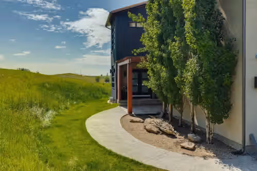 FRONT ENTRANCE at Entertaining custom home with 180 degree views of the Rocky Mountains