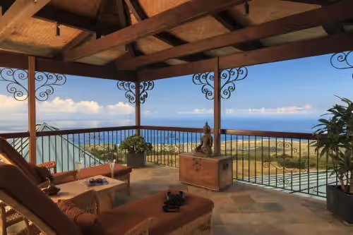 Rooftop Gazebo at Elegant Polynesian Kona Coffee Estate In Heart Of Holualoa-Walk To Town