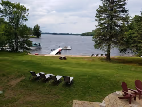 Property grounds at Island Bay Lodge on Island lake, Manitowish Waters, WI