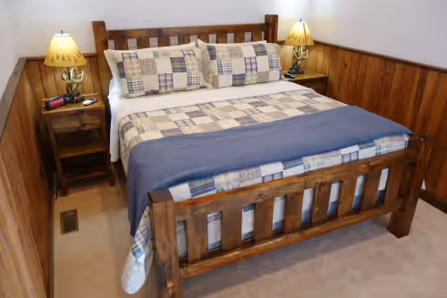 One side of a large master bedroom, of which there are three at Westcott House- Privacy, amenities and space all in one