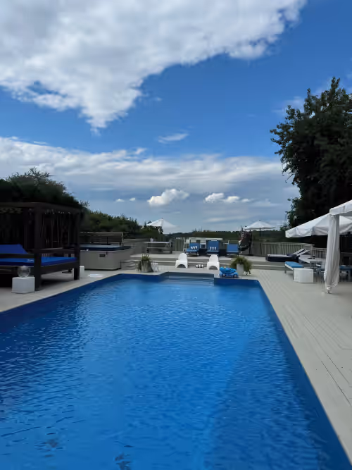 Pool at Private resort/home in Southampton with private beach pool volleyball